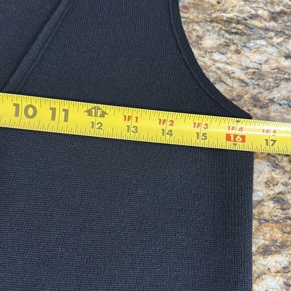 Theory Wool Black Knit V-neck Vest Sweater With Pockets Size L - Picture 7 of 10